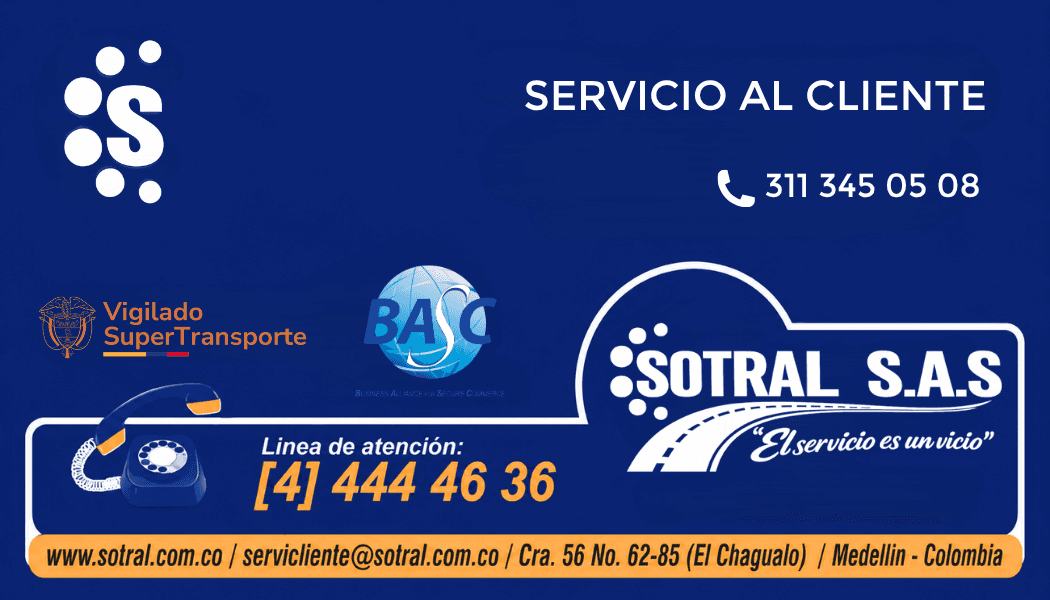 Tarjeta de contacto de Saray Yurely Arangio Jiménez, Servicio al cliente de SOTRAL